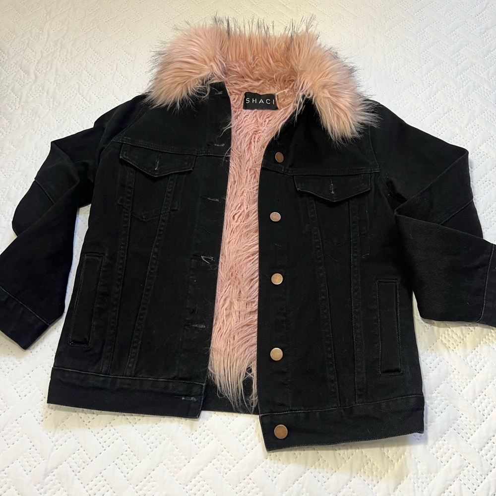SHACI Shaggy Pink Faux Fur Jacket Size S NWOT - Picture 10 of 12